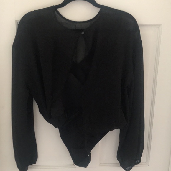 Aritzia Wilfred Talmont blouse bodysuit black Size Medium - Picture 6 of 9